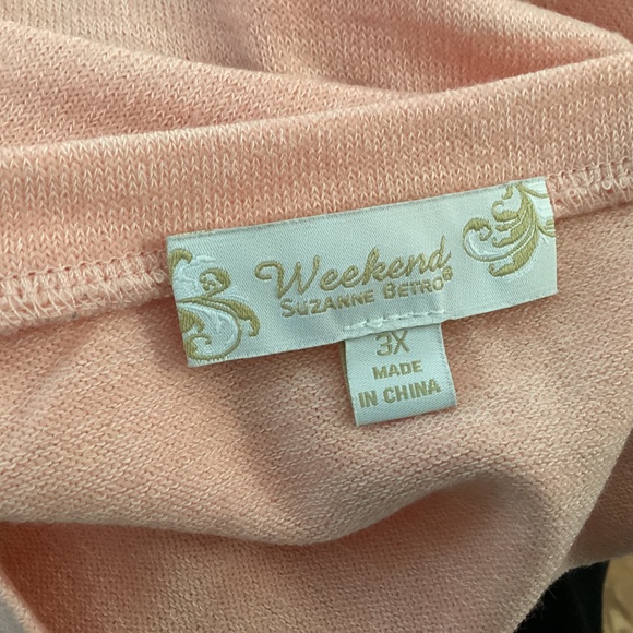 Weekend Suzanne Betro Peach Pullover Side Gather Tie Sweater Size 3X - Picture 5 of 5
